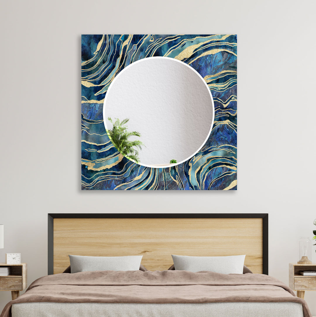 Blue & Navy Blue Wall Mirror Living Room Wall Mirror
