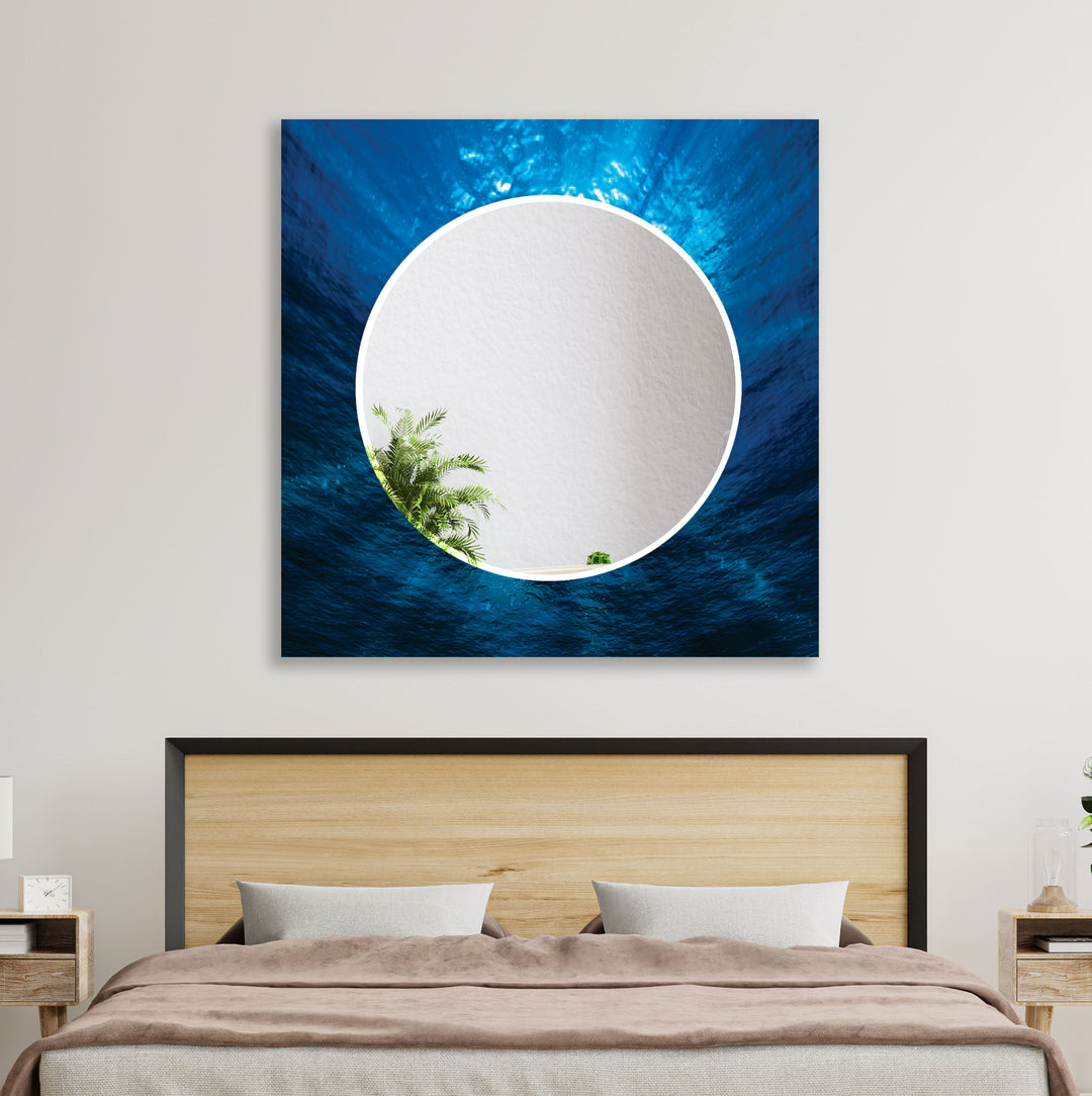 Dark Sea Blue Wall Mirror Bedroom Wall Mirror
