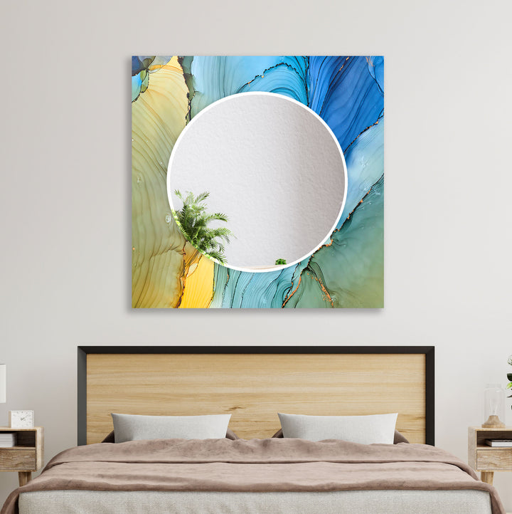 Blue Abstract Wall Mirror large living room mirror
