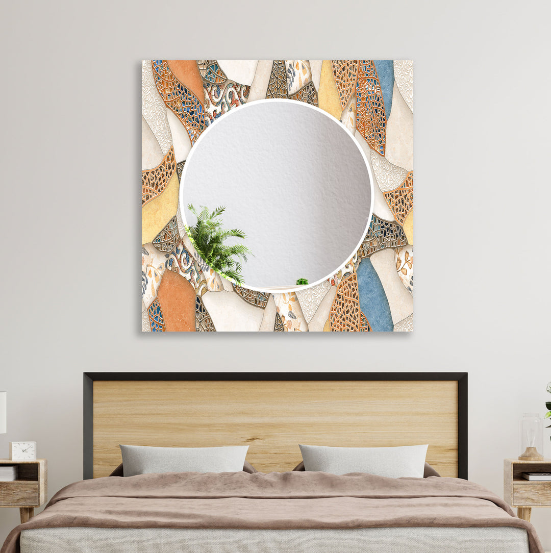 Mosaic Beige & Orange Wall Mirrors backlit mirror
