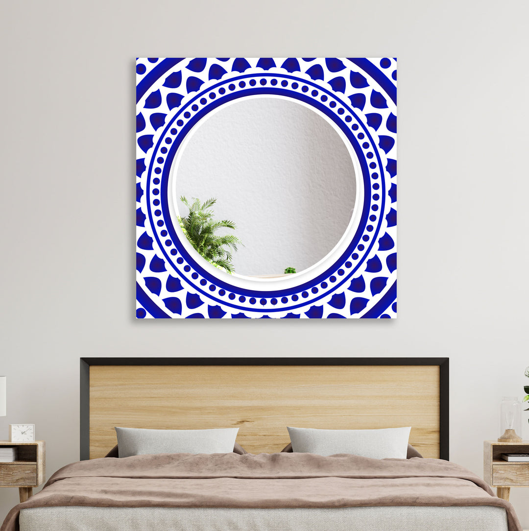 Dark Blue Abstract Wall Mirror Gold Wall Mirror
