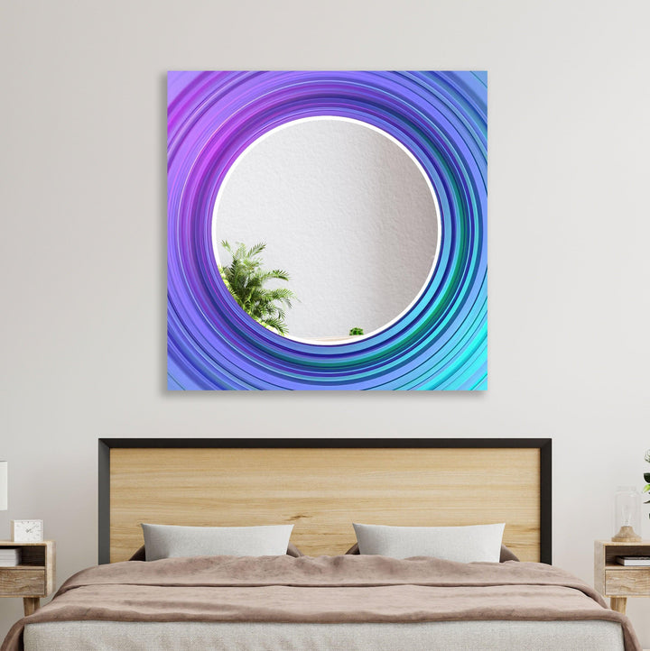 Purple & Blue Round Wall Mirror floor mirror
