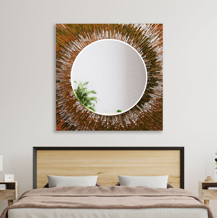 Bronze Reflective Abstract Wall Mirror Huge Wall Mirror
