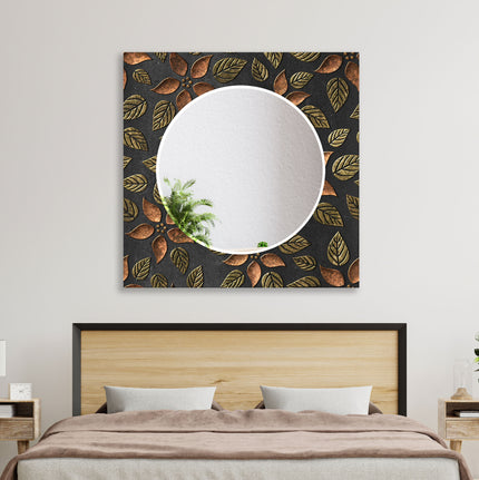 Abstract Tempered Glass Wall Mirror