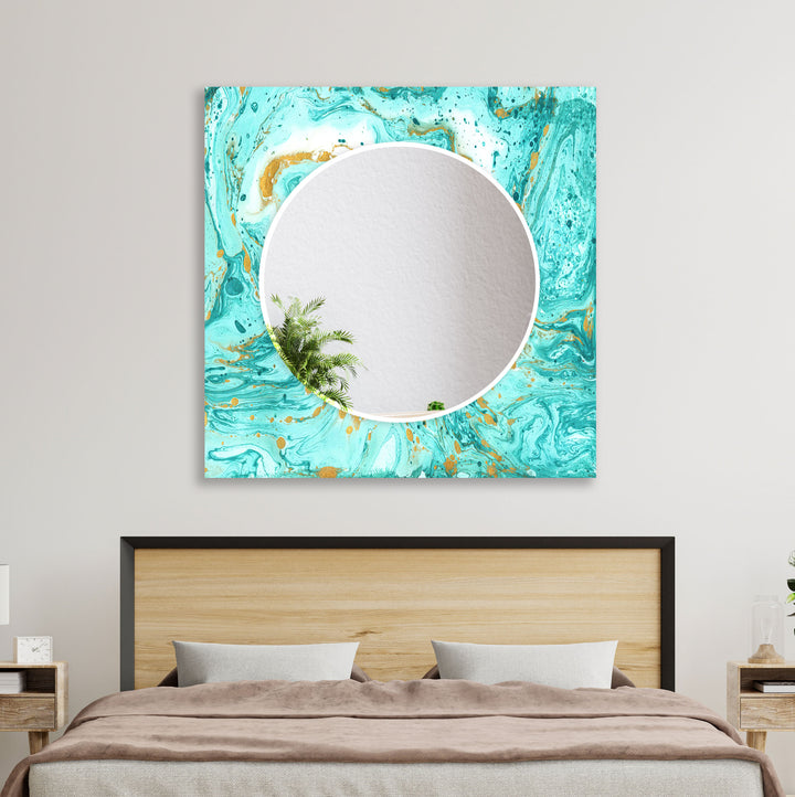 Turquoise & Golden Wall Mirrors large mirror
