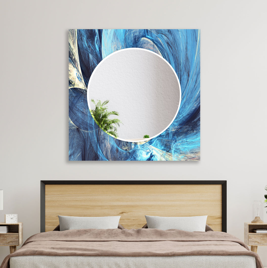 Dark Blue Abstract Wall Mirror wall mirror
