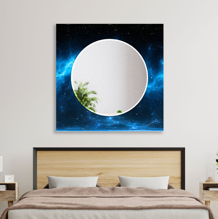 Black and Blue Abstract Wall Mirror mirror art
