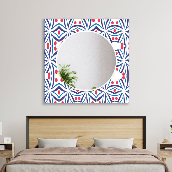 Red and Blue Mandala Wall Mirror gold mirror
