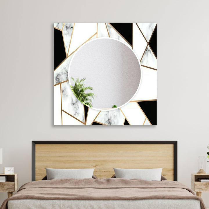 Black & White Gold Details Wall Mirror Huge Mirror
