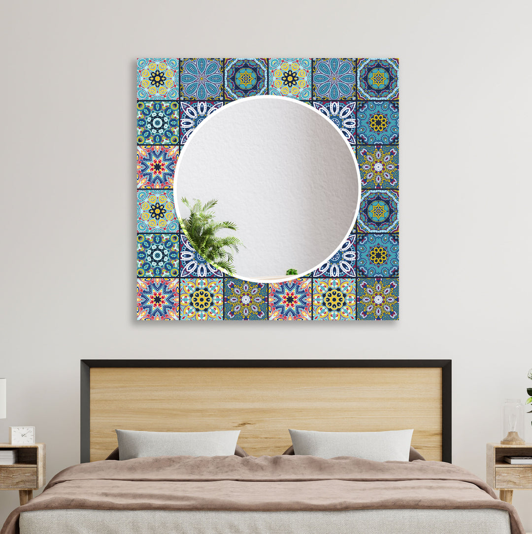 Mosaic Blue Design Wall Mirrors dining room mirror
