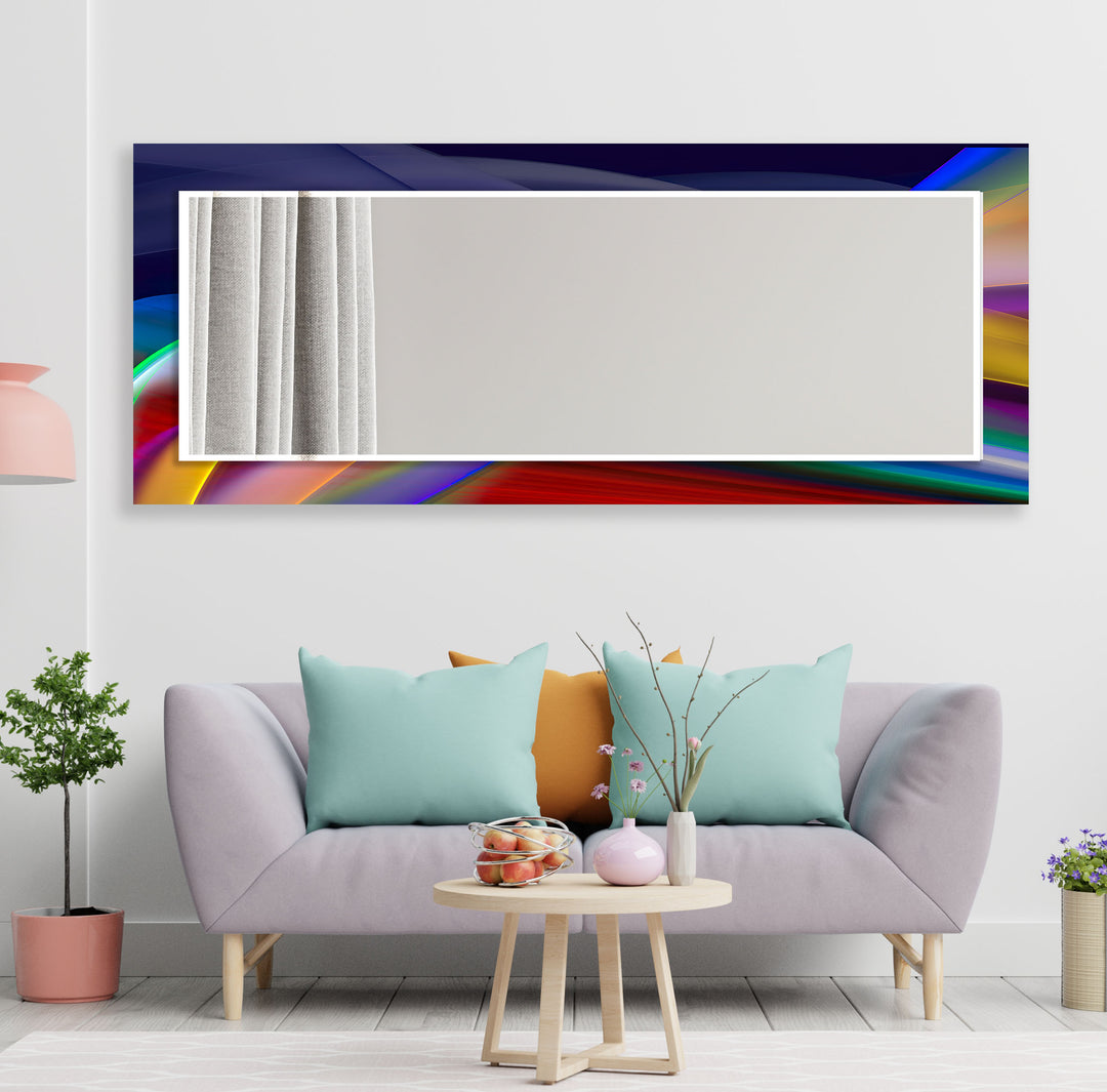 Abstract Lines Design Wall Mirror Stained Glass Mirror
