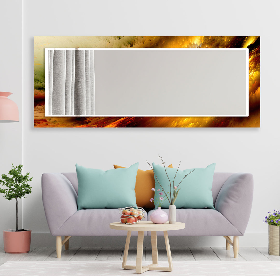 Gold & Orange Abstract Wall Mirror floor mirror
