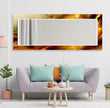 Abstract Tempered Glass Wall Mirror