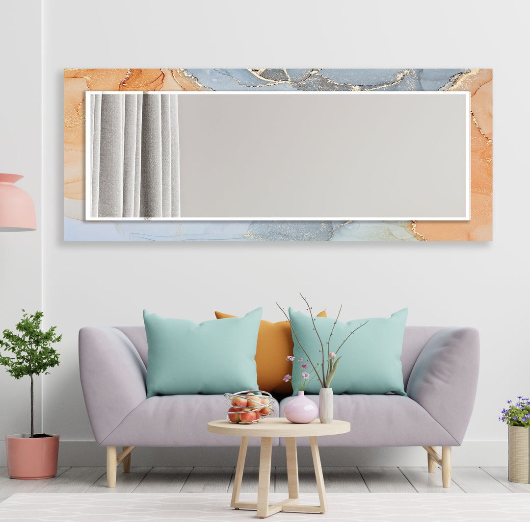 Abstract Orange and Gray Wall Mirror wall mirror
