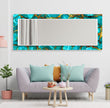 Abstract Round Tempered Glass Wall Mirror