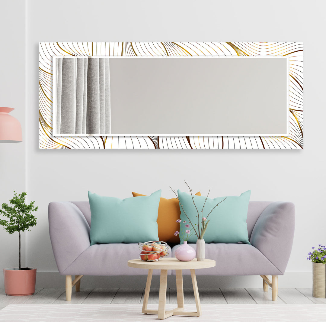 Golden White Wall Mirror mirrors in black
