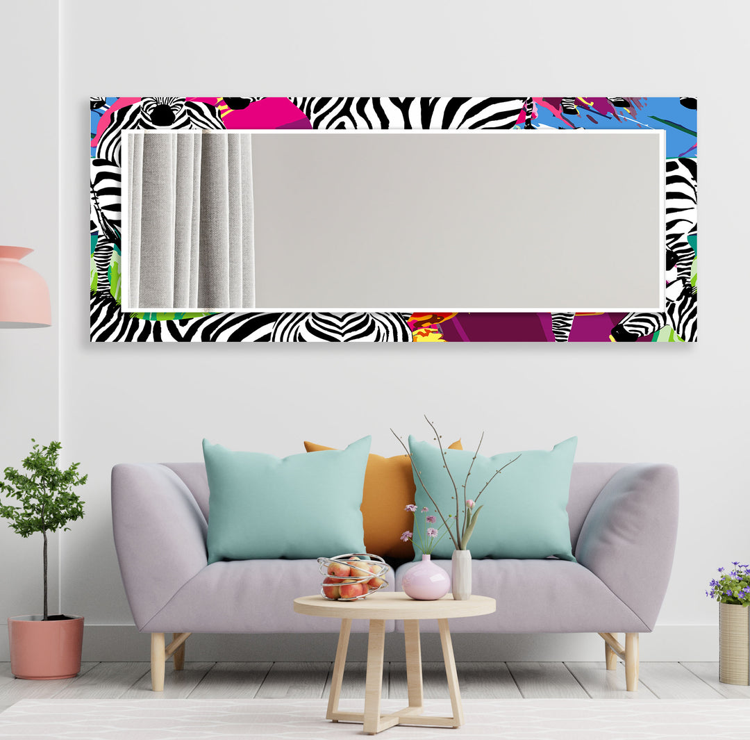 Abstract Zebras Wall Mirror Marble Mirror
