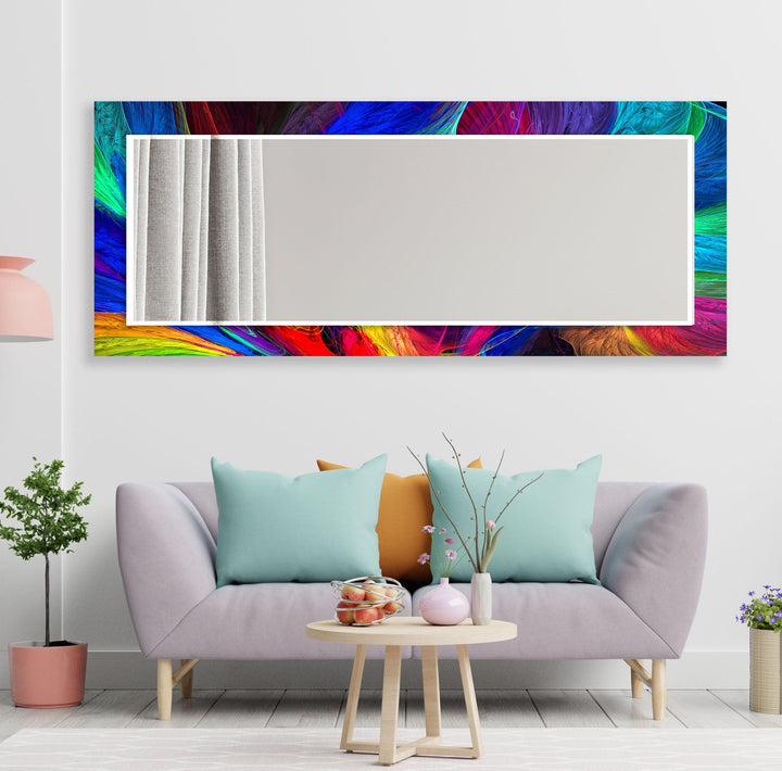 Neon Abstract Wall Mirror Entryway Wall Mirror
