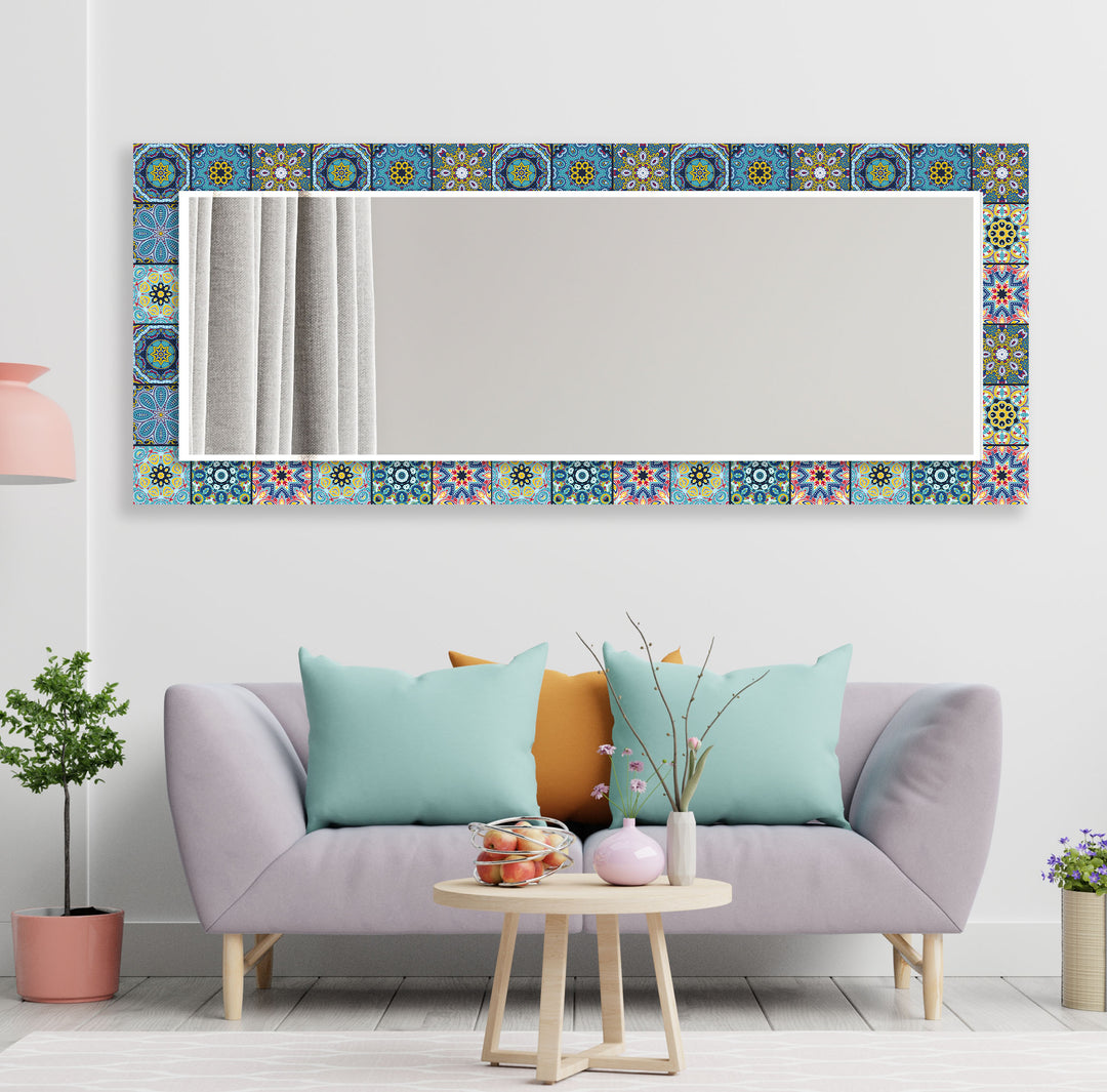 Mosaic Blue Design Wall Mirrors