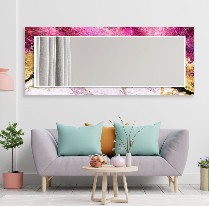 Pink Gold Details Wall Mirrors Modern Mirror
