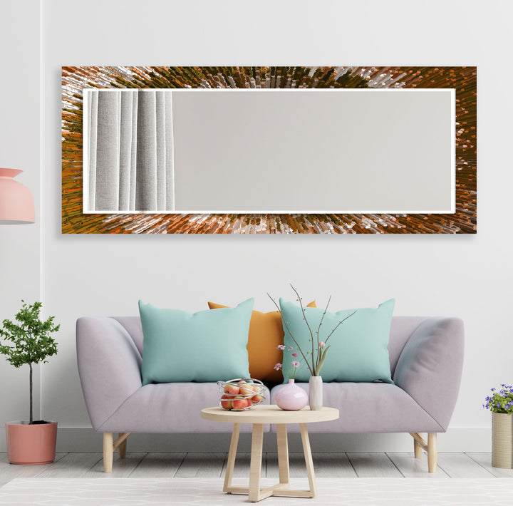 Brown Splash Wall Mirror Abstract Wall Mirror
