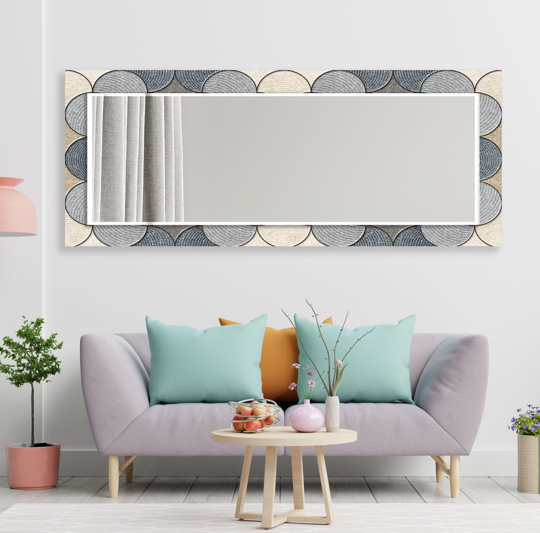 Grey Circles Details Wall Mirror Huge Mirror
