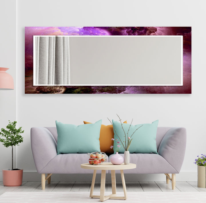 Purple Smoke View Wall Mirror Marble Mirror
