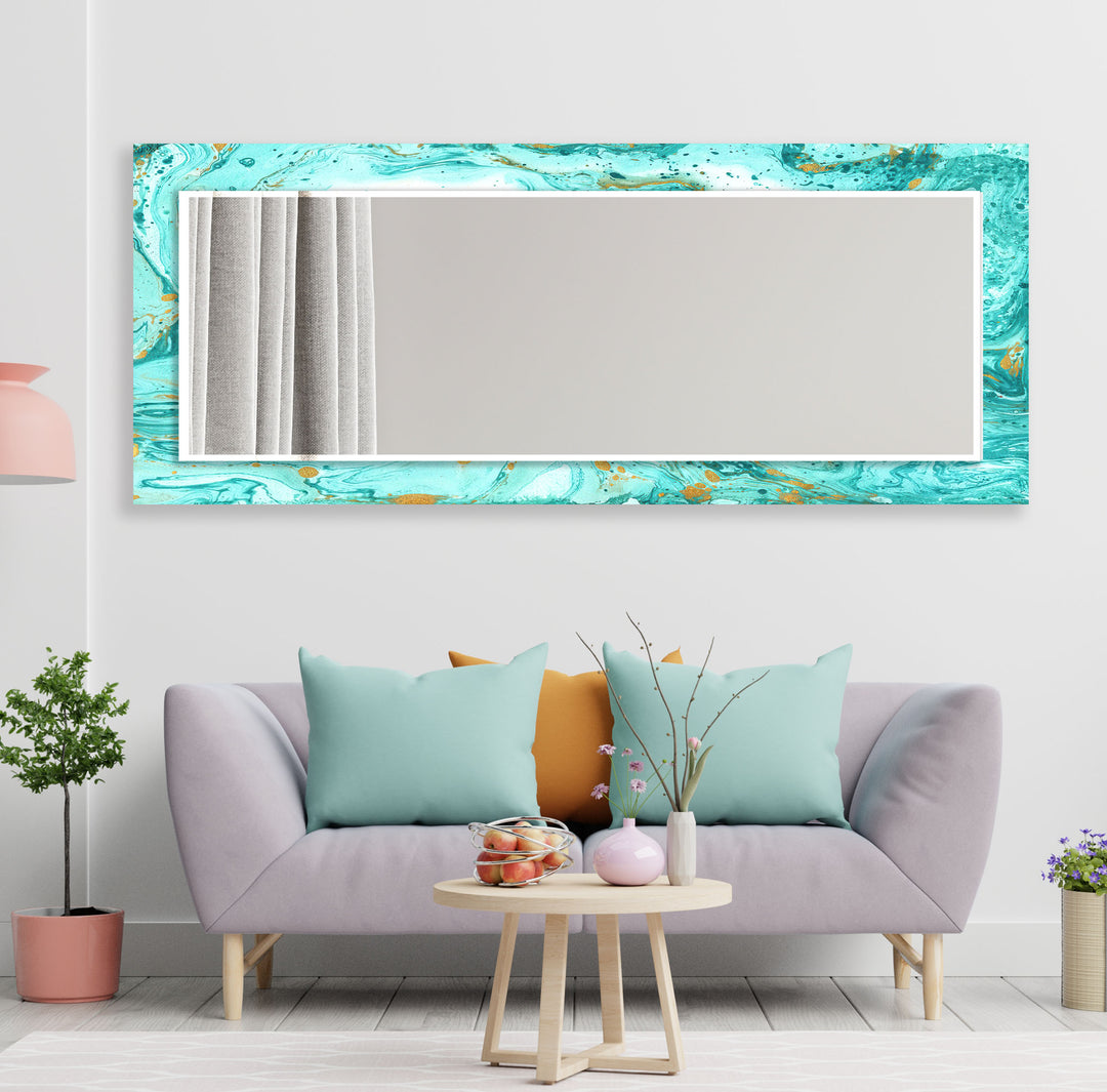 Turquoise & Golden Wall Mirrors dining room mirror
