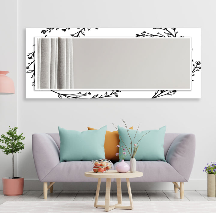 Cartoon Flower Branches Wall Mirror Huge Mirror
