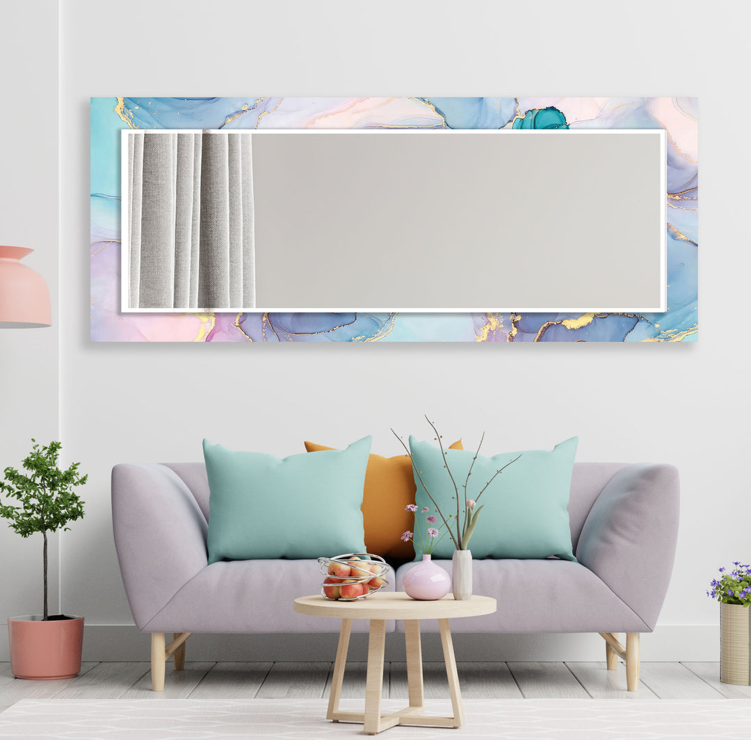 Light Pink & Blue Wall Mirror Bedroom Wall Mirror
