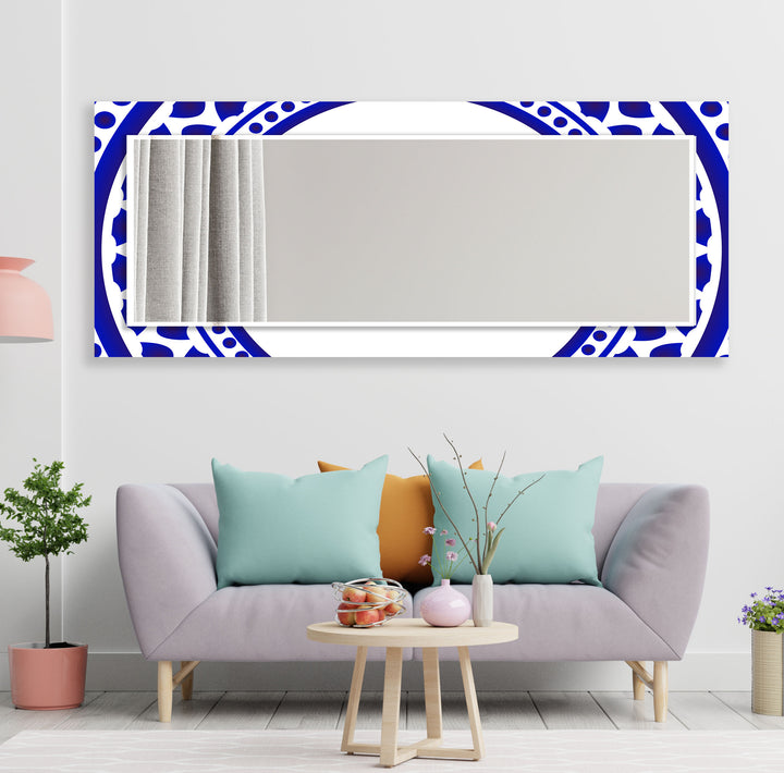 Dark Blue Abstract Wall Mirror Decorative Wall Mirror
