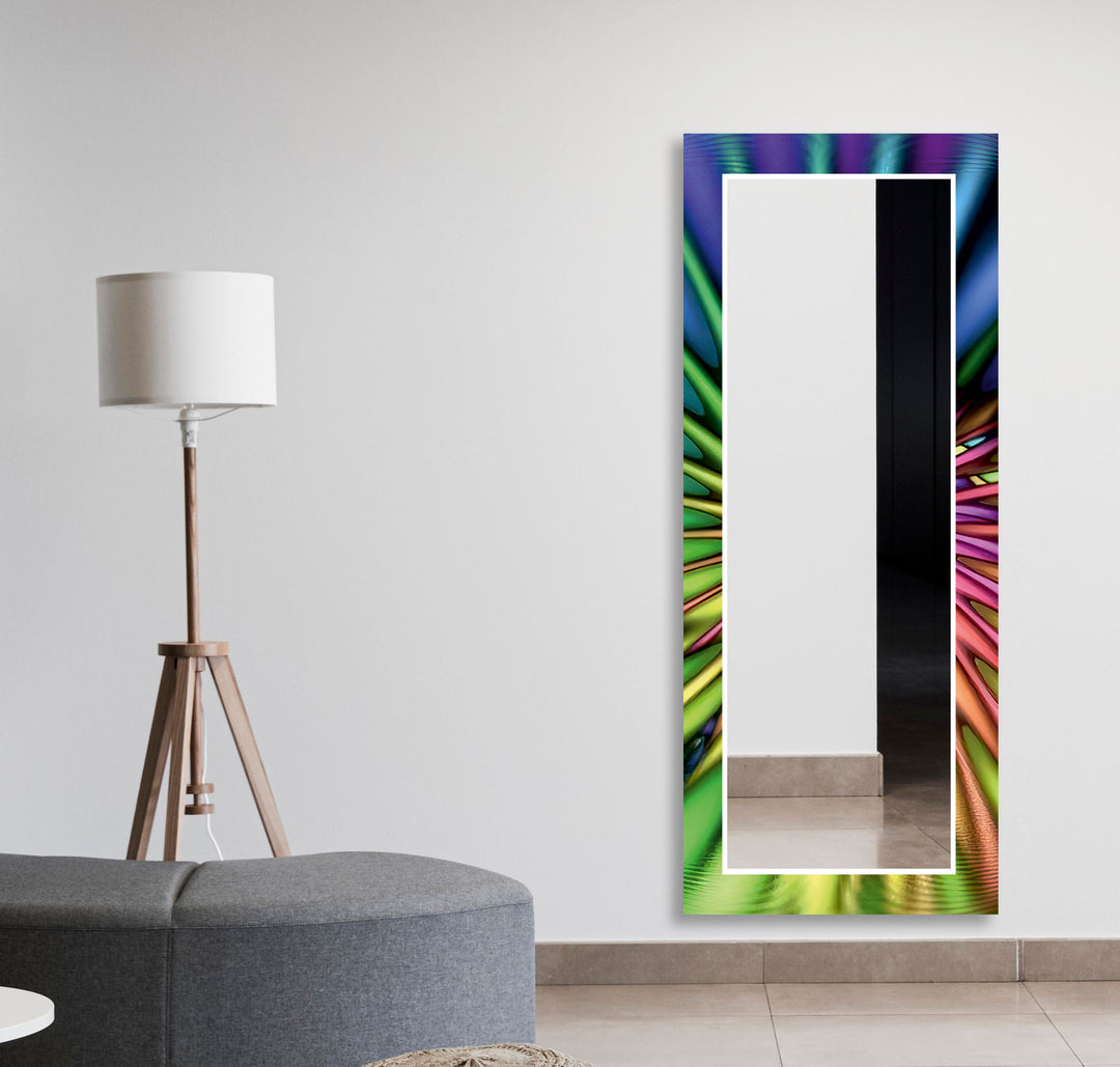 Rainbow Colors Abstract Wall Mirror bathroom mirror with lights

