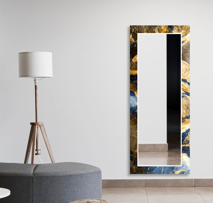 Brown & Gold Marble Wall Mirror mirror art
