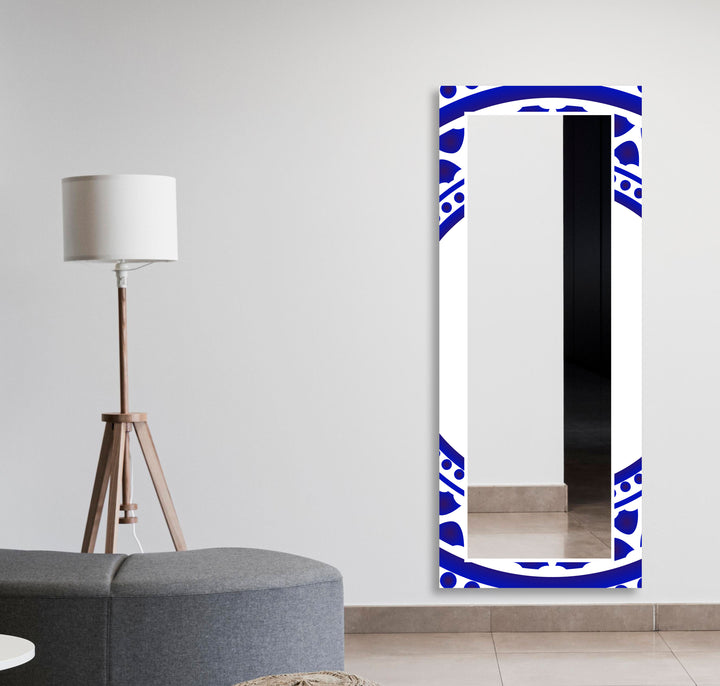 Dark Blue Abstract Wall Mirror Small Mirror
