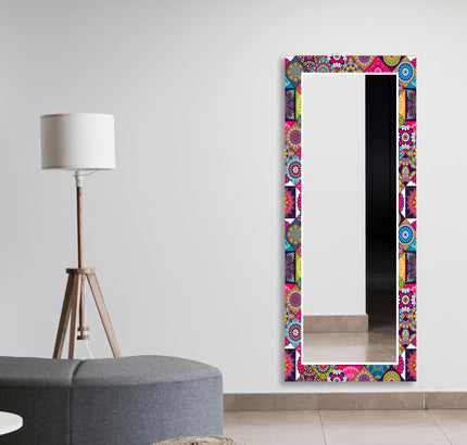 Mandala Tempered Glass Wall Mirror