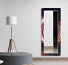 Abstract Round Tempered Glass Wall Mirror