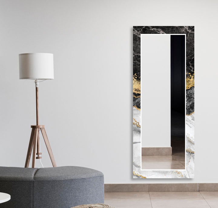 Black Marble with Golden Wall Mirror