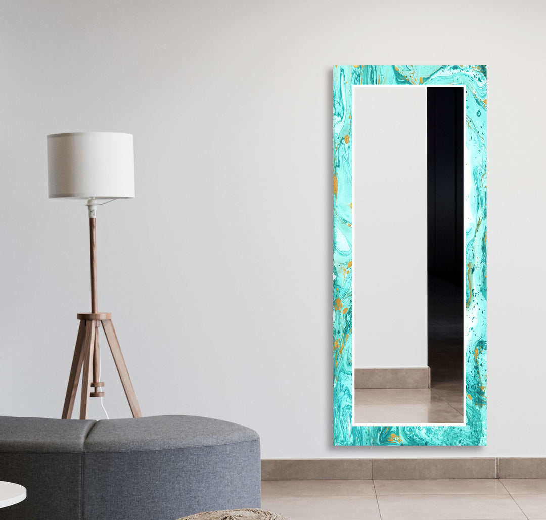 Turquoise & Golden Wall Mirrors mirror wall art
