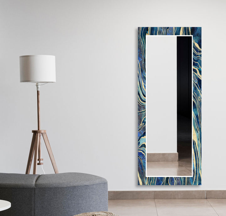 Blue & Navy Blue Wall Mirror Small Mirror
