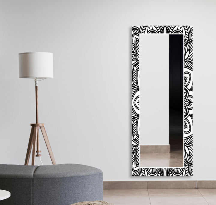 Abstract with Gold Details Wall Mirror Marble Mirror