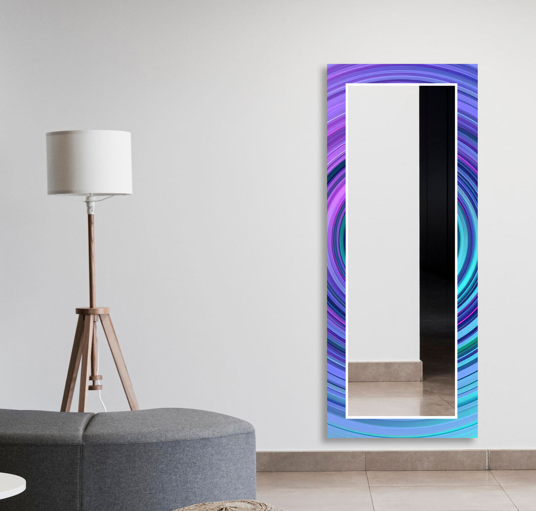 Purple & Blue Round Wall Mirror gold wall mirror
