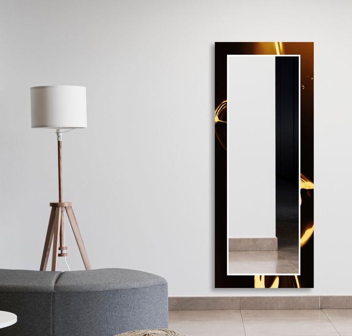 Golden and Black Abstract Wall Mirrors full length mirrors
