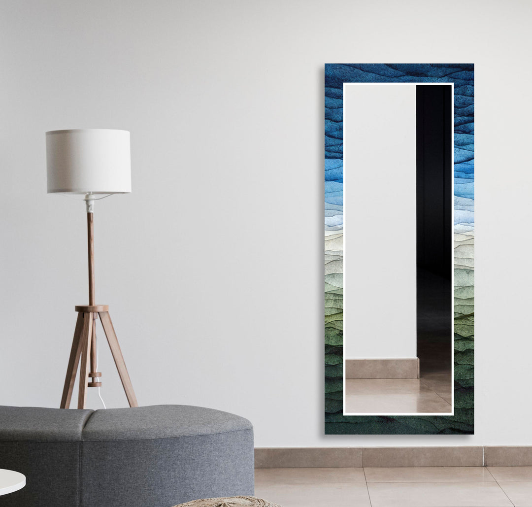 Blue & Green Waves Wall Mirror huge mirror
