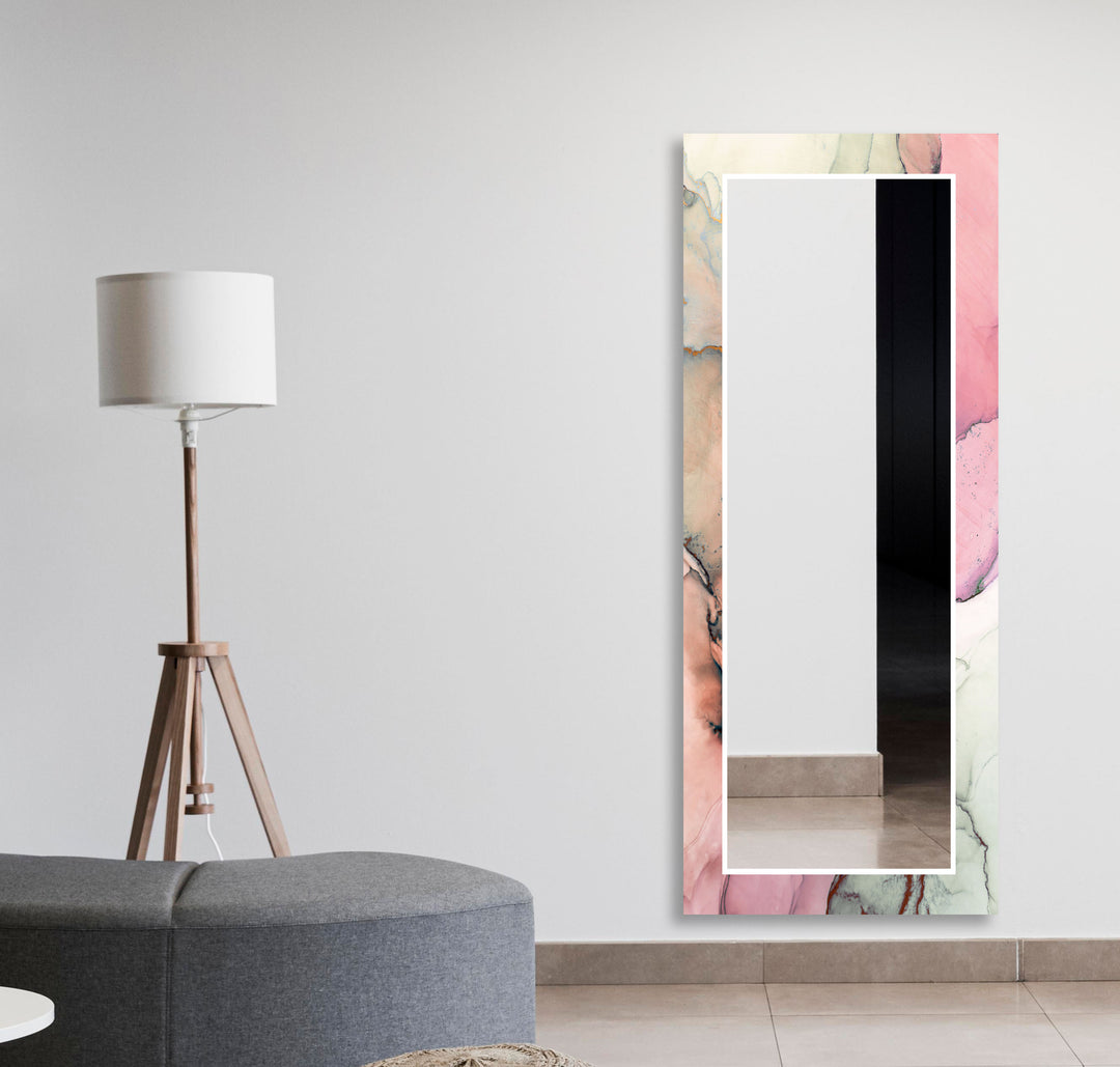 Pink Abstract Wall Mirror Modern Wall Mirror
