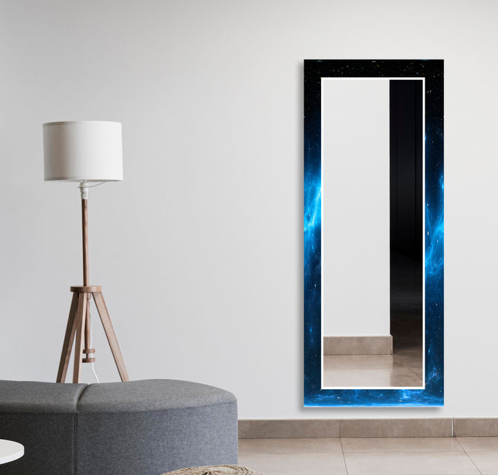 Black and Blue Abstract Wall Mirror unique mirrors
