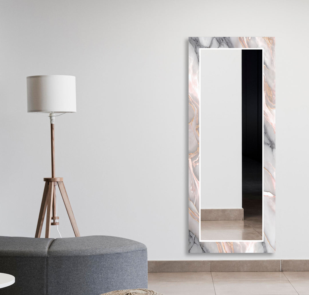 Gray Marble Design Wall Mirrors Framed Mirror
