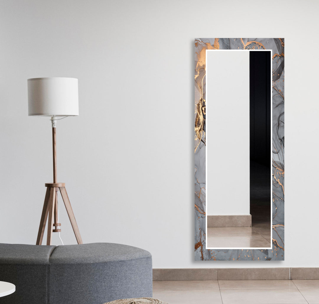 Bronze & Grey Marble Wall Mirror Mosaic Wall Mirror
