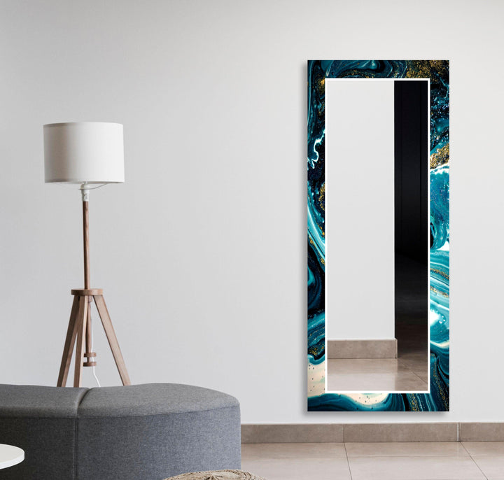 Blue and Gold Marble Wall Mirrors Huge Mirror
