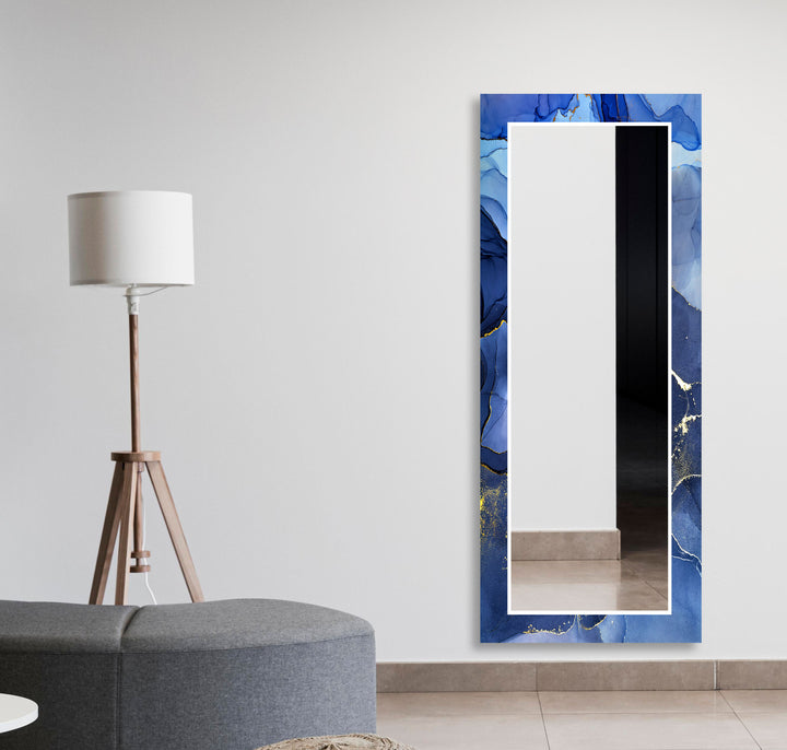 Blue & White Wall Mirror gold floor mirror
