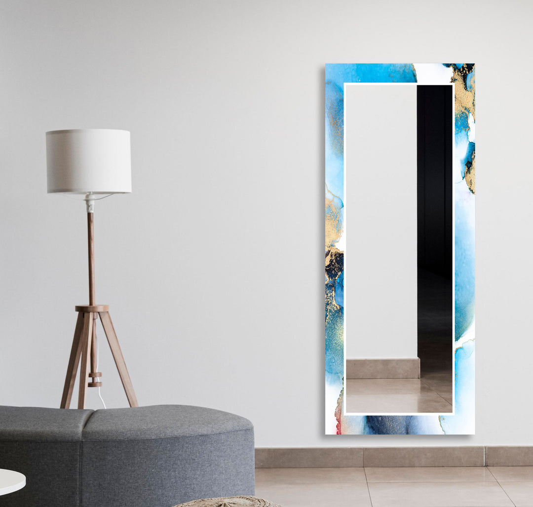 Cyan Abstract Wall Mirror gold wall mirror
